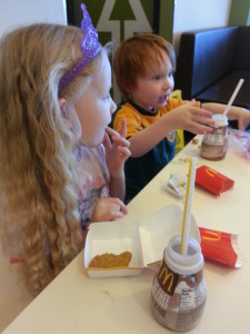 Rylee and Henry at McDonald's