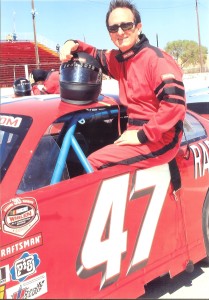Henri in racecar