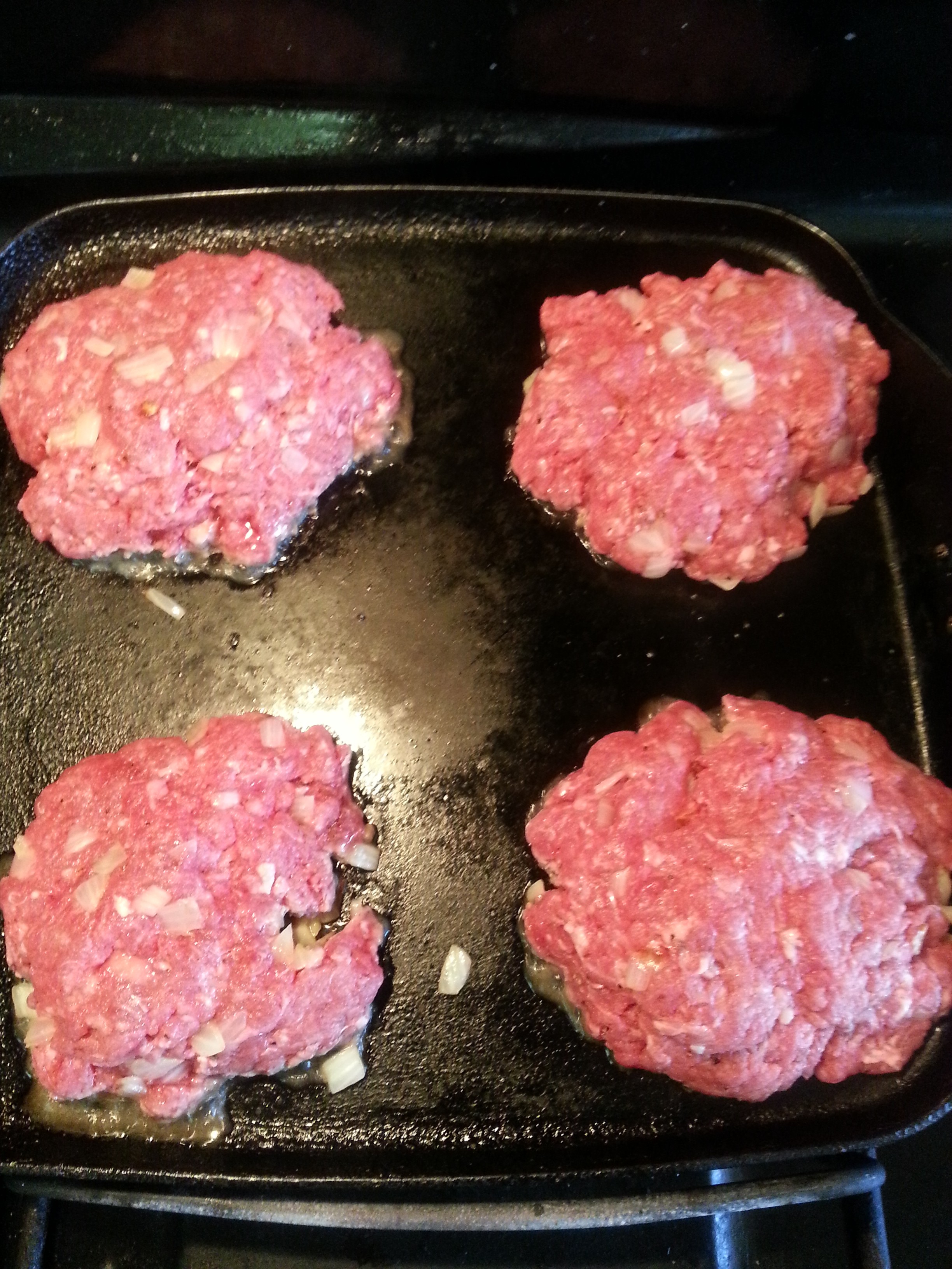 Cooking bison burgers