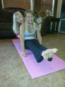 Straddle hold with kids