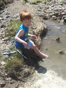 Little Henry at the creek