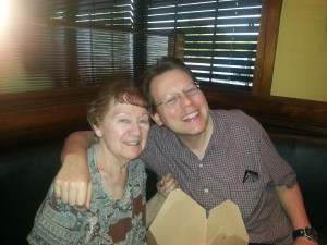 My mom and brother, Dennis, on her 76th birthday
