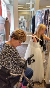Mom and Rylee shopping for dresses