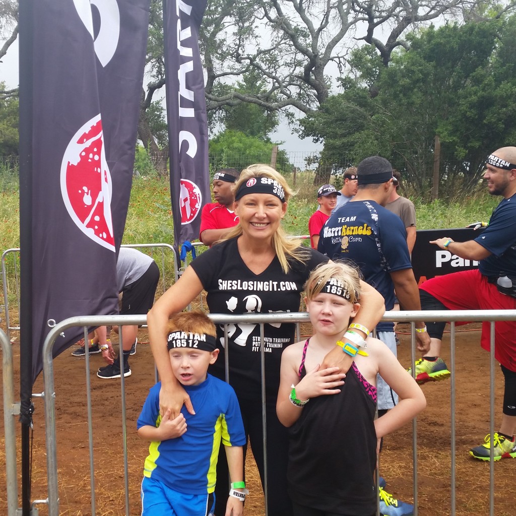 Standing with my kids at the start line