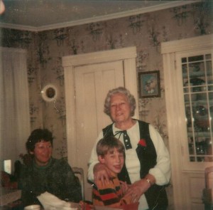 With my brother and grandmother in the 1980's