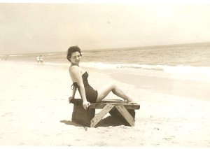 My mom in the 60's at the Jersey Shore