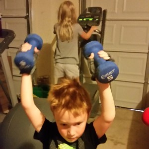 Honey, the kids are home and they took over your exercise equipment