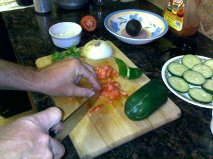 guacamole and cucumber slices