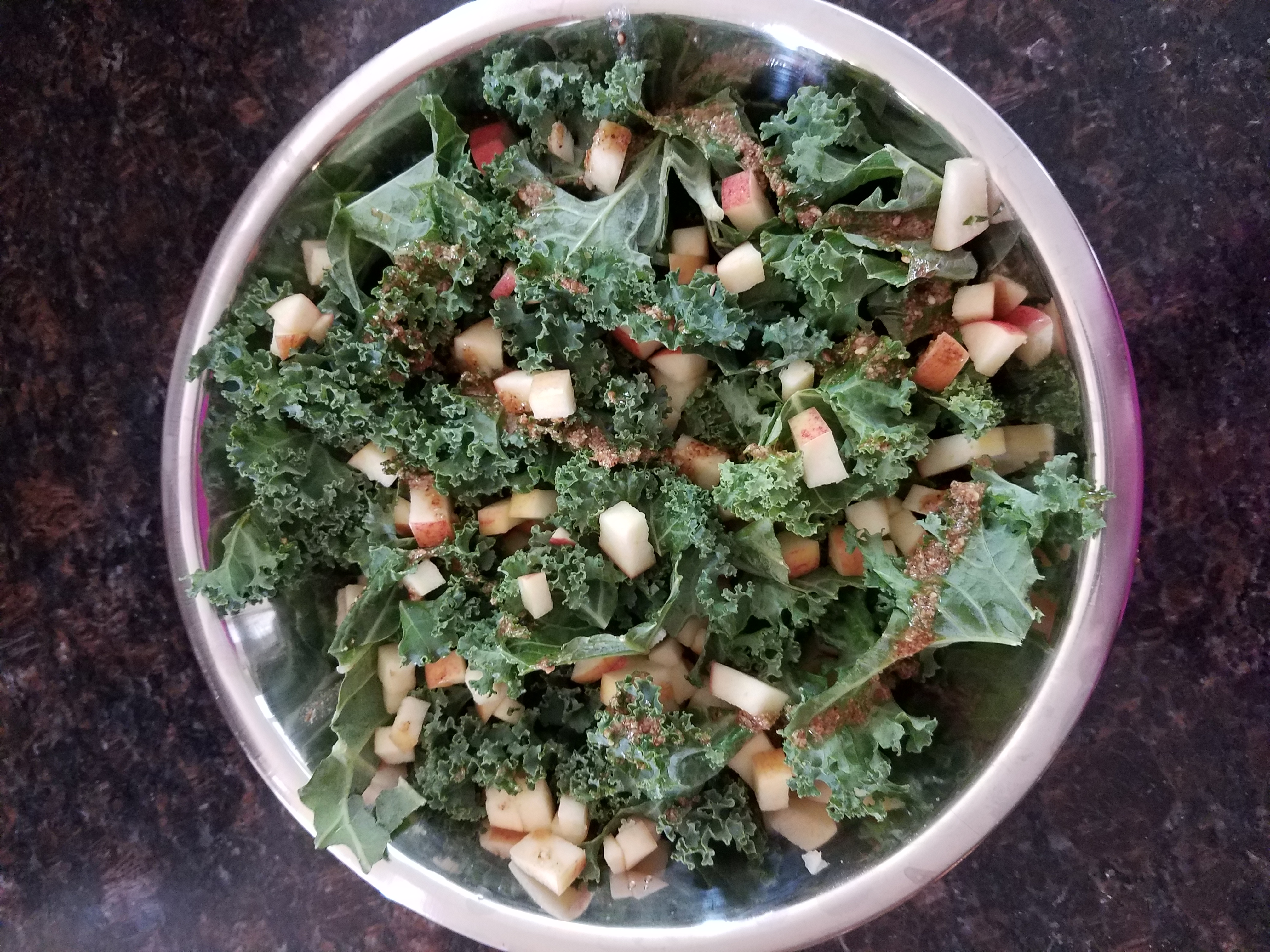Kale and Apple Salad with Tahini Dressing